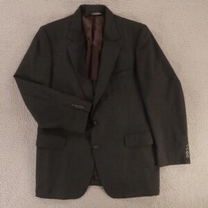 VTG Hopsack Jacket M Gray Heather 100% Wool 1/4 Lined Blazer‎ Sport Coat USA 42R